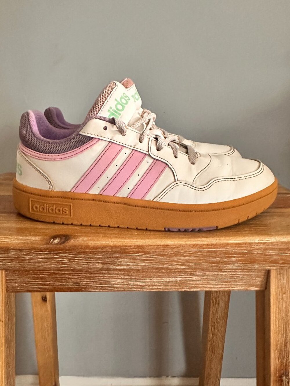 Adidas Grand Court LO Pink White Gum Sole Sneakers Women's Size 5.5